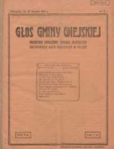 Głos Gminy Wiejskiej: czasopismo poświęcone sprawom Zrzeszenia Samopomocy Gmin Wiejskich w Polsce 1929.01.30 R.5 Nr2