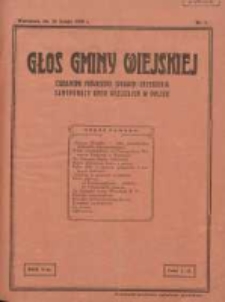 Głos Gminy Wiejskiej: czasopismo poświęcone sprawom Zrzeszenia Samopomocy Gmin Wiejskich w Polsce 1929.02.28 R.5 Nr4