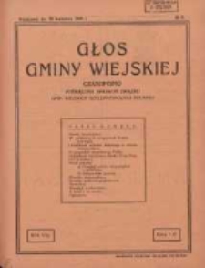 Głos Gminy Wiejskiej: czasopismo poświęcone sprawom Związku Gmin Wiejskich Rzeczypospolitej Polskiej 1929.04.30 R.5 Nr8