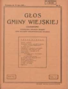 Głos Gminy Wiejskiej: czasopismo poświęcone sprawom Związku Gmin Wiejskich Rzeczypospolitej Polskiej 1929.07.15 R.5 Nr13