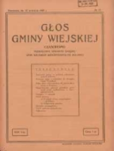 Głos Gminy Wiejskiej: czasopismo poświęcone sprawom Związku Gmin Wiejskich Rzeczypospolitej Polskiej 1929.09.15 R.5 Nr17