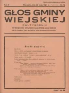 Głos Gminy Wiejskiej: dwutygodnik poświęcony sprawom samorządu gminnego: organ Związku Gmin Wiejskich Rzeczypospolitej Polskiej 1934.05.30 R.10 Nr10