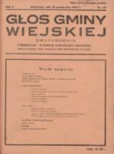 Głos Gminy Wiejskiej: dwutygodnik poświęcony sprawom samorządu gminnego: organ Związku Gmin Wiejskich Rzeczypospolitej Polskiej 1934.10.31 R.10 Nr20