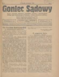 Goniec Sądowy: organ Związku Sądowych Urzędników Średnich i Kancelaryjnych Okręgu Sądu Apelacyjnego w Poznaniu 1927.04 R.7 Nr4