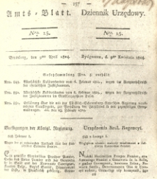 Amtsblatt der Königlichen Preussischen Regierung zu Bromberg. 1824.04.09 No.15