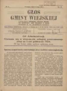 Głos Gminy Wiejskiej: czasopismo poświęcone sprawom Zrzeszenia Samopomocy Gmin Wiejskich w Polsce 1928.02.10 R.4 Nr4