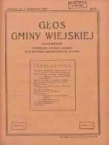 Głos Gminy Wiejskiej: czasopismo poświęcone sprawom Związku Gmin Wiejskich Rzeczypospolitej Polskiej 1929.10.31 R.5 Nr20