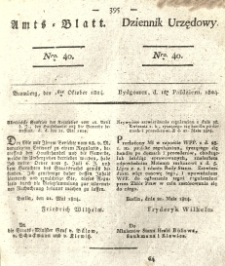 Amtsblatt der Königlichen Preussischen Regierung zu Bromberg. 1824.10.01 No.40
