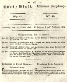 Amtsblatt der Königlichen Preussischen Regierung zu Bromberg. 1824.10.15 No.42