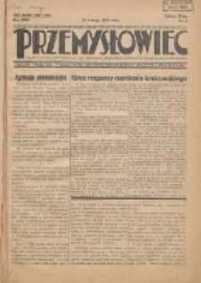 Przemysłowiec: tygodnik dla polskiego rzemiosła, przemysłu i handlu: organ Związku Towarzystw Przemysłowych 1933.02.19 R.30 Nr5