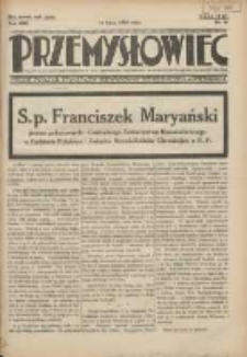 Przemysłowiec: tygodnik dla polskiego rzemiosła, przemysłu i handlu: organ Związku Towarzystw Przemysłowych 1933.07.16 R.30 Nr26