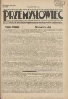 Przemysłowiec: tygodnik dla polskiego rzemiosła, przemysłu i handlu: organ Związku Towarzystw Przemysłowych 1933.08.06 R.30 Nr29