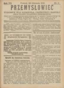Przemysłowiec: tygodnik dla polskiego rzemiosła, przemysłu i handlu: organ Związku Towarzystw Przemysłowych 1910.01.29 R.7 Nr5