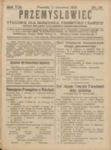 Przemysłowiec: tygodnik dla polskiego rzemiosła, przemysłu i handlu: organ Związku Towarzystw Przemysłowych 1910.06.11 R.7 Nr24