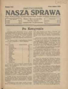 Nasza Sprawa: organ Wielkopolskiego Zarządu Wojewódzkiego Związku Inwalidów Wojennych RP 1929.03.15 Nr6
