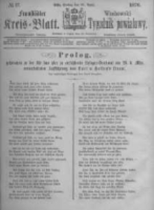 Fraust&auml;dter Kreisblatt. 1876.04.28 Nr17
