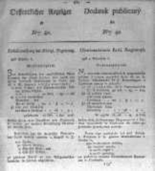 Oeffentlicher Anzeiger zum Amtsblatt No.40. der Königl. Preuss. Regierung zu Bromberg. 1826