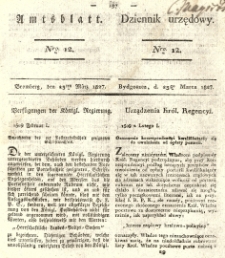 Amtsblatt der K&ouml;niglichen Preussischen Regierung zu Bromberg. 1827.03.23 No.12
