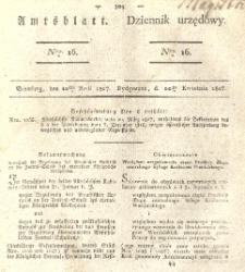 Amtsblatt der Königlichen Preussischen Regierung zu Bromberg. 1827.04.20 No.16