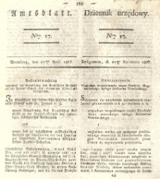 Amtsblatt der K&ouml;niglichen Preussischen Regierung zu Bromberg. 1827.04.27 No.17