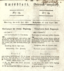 Amtsblatt der K&ouml;niglichen Preussischen Regierung zu Bromberg. 1827.07.20 No.29