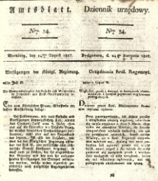 Amtsblatt der K&ouml;niglichen Preussischen Regierung zu Bromberg. 1827.08.24 No.34