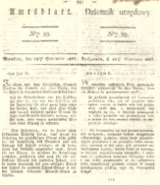 Amtsblatt der K&ouml;niglichen Preussischen Regierung zu Bromberg. 1827.09.28 No.39