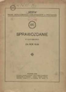 Sześćdziesiąte piąte Sprawozdanie z czynności za rok 1938