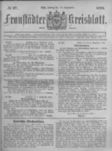 Fraustädter Kreisblatt. 1878.09.13 Nr37