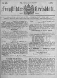 Fraustädter Kreisblatt. 1879.11.14 Nr46
