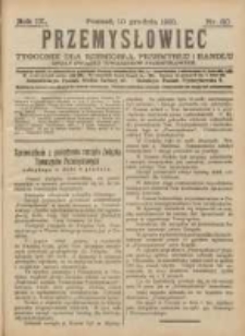 Przemysłowiec: tygodnik dla polskiego rzemiosła, przemysłu i handlu: organ Związku Towarzystw Przemysłowych 1910.12.10 R.7 Nr50