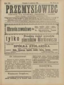 Przemysłowiec: tygodnik dla polskiego rzemiosła, przemysłu i handlu: organ Związku Towarzystw Przemysłowych 1911.06.11 R.8 Nr24