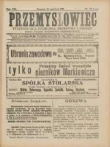 Przemysłowiec: tygodnik dla polskiego rzemiosła, przemysłu i handlu: organ Związku Towarzystw Przemysłowych 1911.06.18 R.8 Nr25