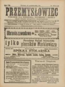 Przemysłowiec: tygodnik dla polskiego rzemiosła, przemysłu i handlu: organ Związku Towarzystw Przemysłowych 1911.10.22 R.8 Nr43