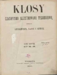 Kłosy: czasopismo ilustrowane, tygodniowe, poświęcone literaturze, nauce i sztuce 1878.12.21(1879.01.02) T.28 Nr705