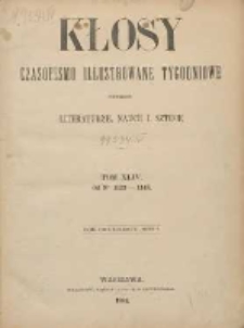 Kłosy: czasopismo ilustrowane, tygodniowe, poświęcone literaturze, nauce i sztuce 1886.12.25(1887.01.06) T.44 Nr1123