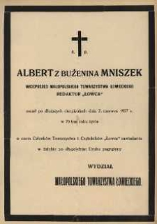 Nekrolog - Albert z Bużenina Mniszek