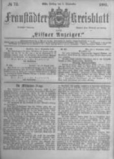 Fraustädter Kreisblatt. 1882.09.08 Nr72