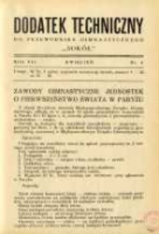 Dodatek Techniczny do Przewodnika Gimnastycznego "Sokół" 1931 R.7 Nr4