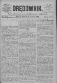 Orędownik: pismo poświęcone sprawom politycznym i spółecznym 1885.06.23 R.15 Nr140