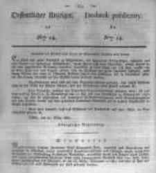 Oeffentlicher Anzeiger zum Amtsblatt No.14. der K&ouml;nigl. Preuss. Regierung zu Bromberg. 1835