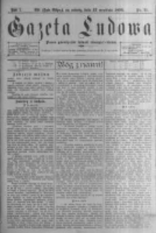 Gazeta Ludowa: pismo poświęcone ludowi ewangielickiemu. 1896.09.12 R.1 nr71