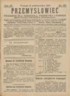 Przemysłowiec: tygodnik dla polskiego rzemiosła, przemysłu i handlu: organ Związku Towarzystw Przemysłowych 1910.10.08 R.7 Nr41