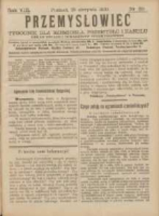 Przemysłowiec: tygodnik dla polskiego rzemiosła, przemysłu i handlu: organ Związku Towarzystw Przemysłowych 1910.08.13 R.7 Nr33