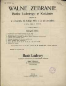 Sprawozdanie Banku Ludowego-Volksbank Eingetragene Genossenschaft mit Unbeschränkter Haftpflicht w Kościanie z Czynności w Roku 1913
