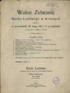 Sprawozdanie Banku Ludowego-Volksbank Eingetragene Genossenschaft mit Unbeschränkter Haftpflicht w Kościanie z Czynności w Roku 1916