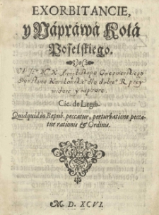 Exorbitancie y naprawa Koła poselskiego