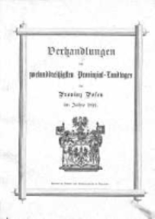 Verhandlungen des zweiunddreissigsten Provinzial-Landtages der Provinz Posen im Jahre 1899