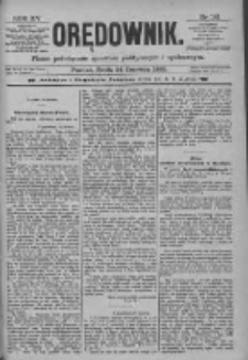 Orędownik: pismo poświęcone sprawom politycznym i spółecznym 1885.06.24 R.15 Nr141