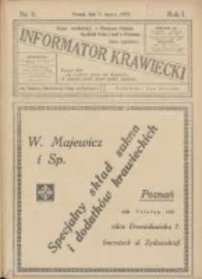 Informator Krawiecki: organ wychodzący z Pierwszej Polskiej Akademji Kroju i M&oacute;d w Poznaniu 1922.03.07 R.1 Nr9